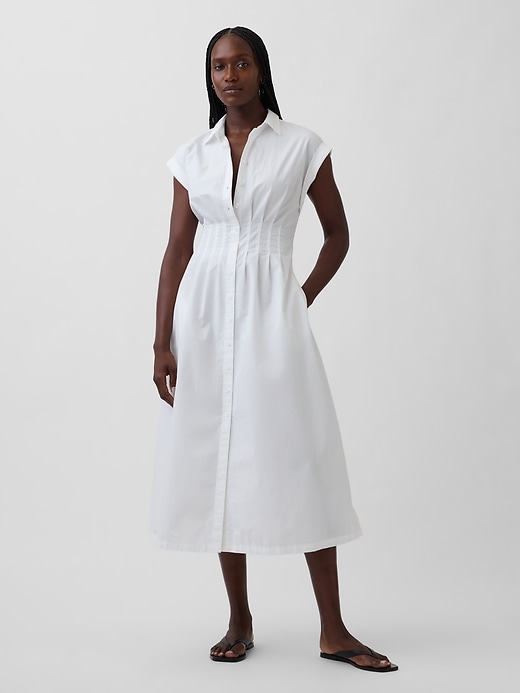 popeline-hemdkleid mit taillengürtel