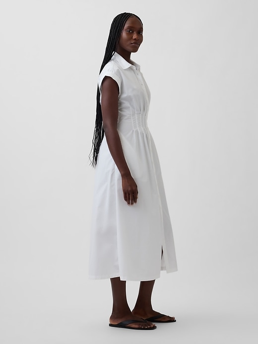 popeline-hemdkleid mit taillengürtel