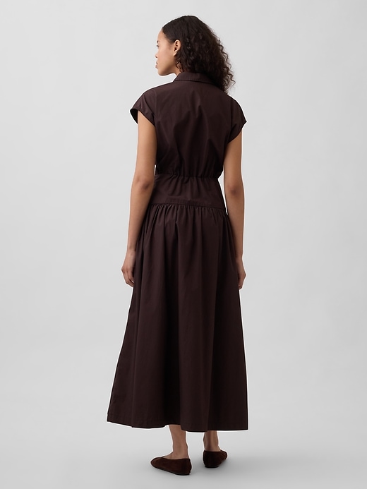 maxi-hemdkleid aus popeline mit tiefer taille