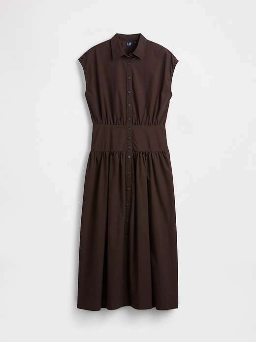 maxi-hemdkleid aus popeline mit tiefer taille