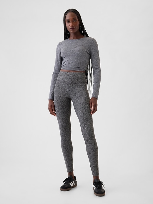 gapfit leggings aus glattem jersey mit hohem bund
