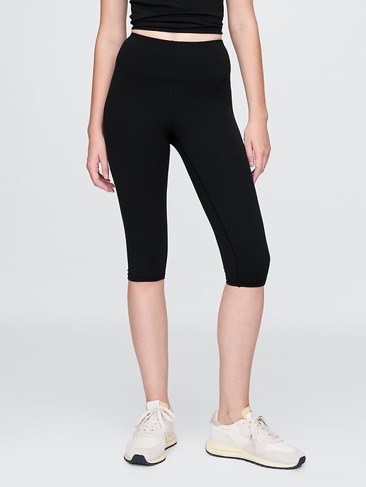 gapfit leggings mit glattem hohem bund und kurzem schnitt