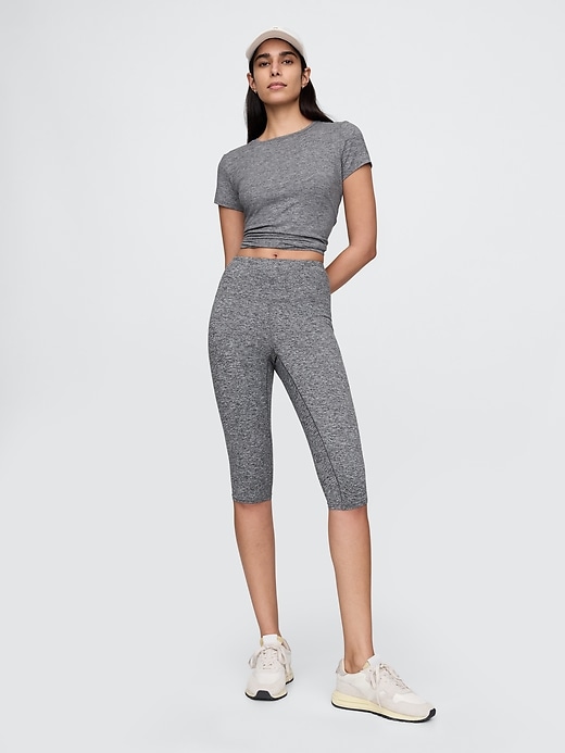 gapfit leggings aus glattem hochgeschnittenem jersey