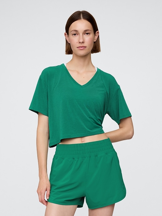 gapfit breathe v-ausschnitt crop-t-shirt