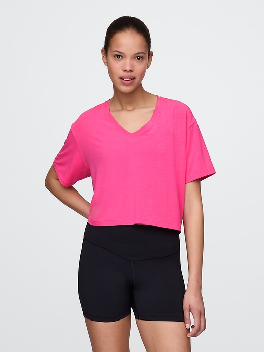 gapfit breathe v-ausschnitt crop-t-shirt