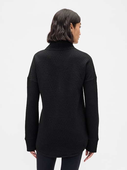 gapfit stepppullover mit jacquard-muster und halbem reißverschluss