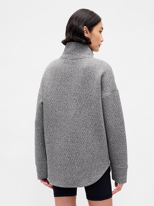 gapfit stepppullover mit jacquard-muster und halbem reißverschluss