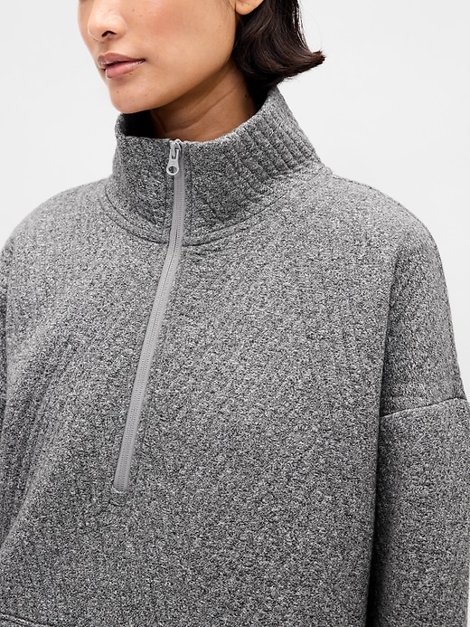gapfit stepppullover mit jacquard-muster und halbem reißverschluss