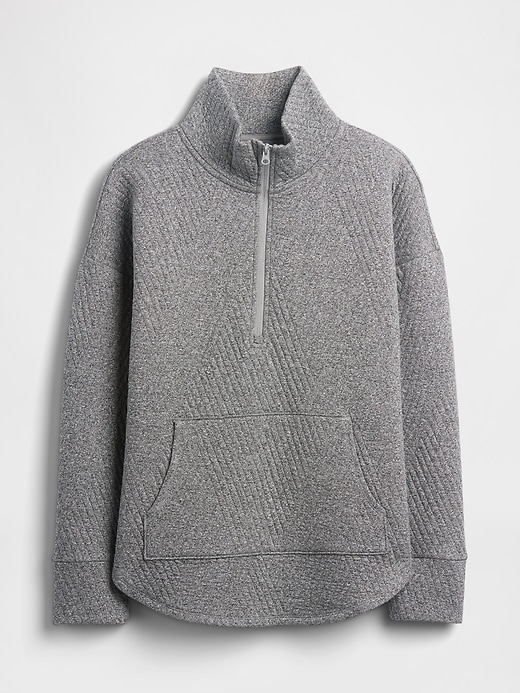 gapfit stepppullover mit jacquard-muster und halbem reißverschluss