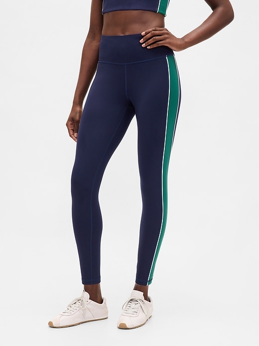 gapfit leggings mit hohem bund und durchgehendem streifenmuster