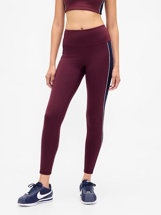 gapfit leggings mit hohem bund und durchgehendem streifenmuster