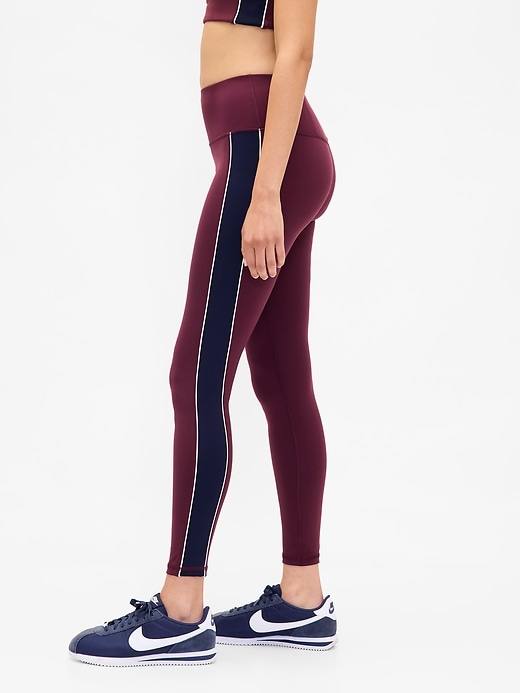 gapfit leggings mit hohem bund und durchgehendem streifenmuster