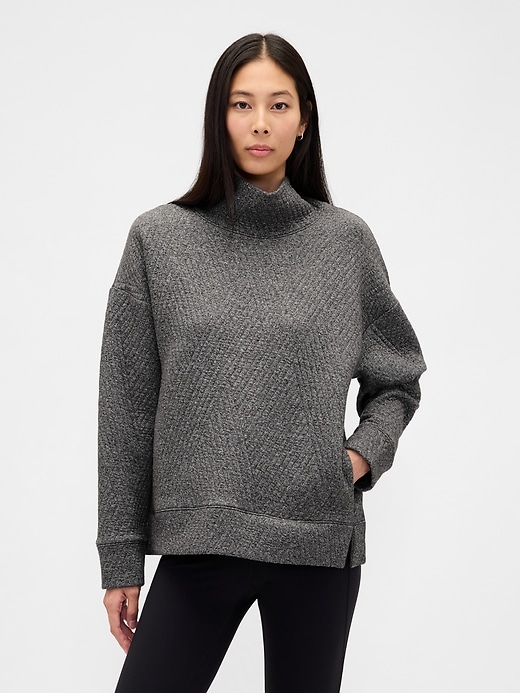 gapfit stepppullover aus jacquard-strick mit stehkragen