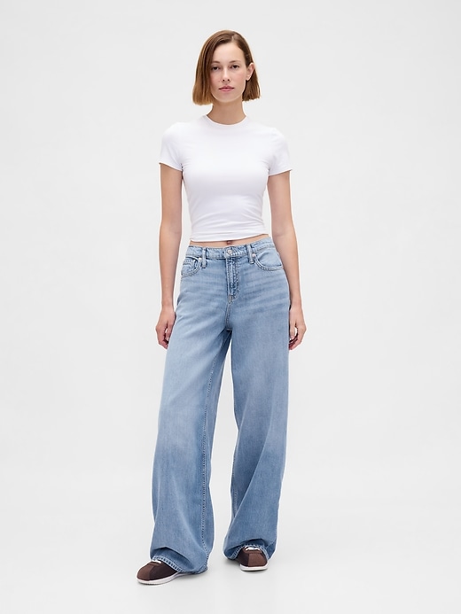 ultrasoft baggy jeans mit mittelhohem bund