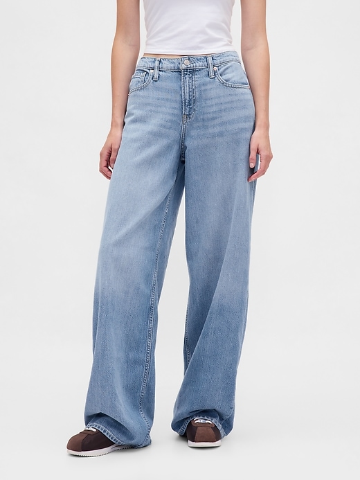 ultrasoft baggy jeans mit mittelhohem bund
