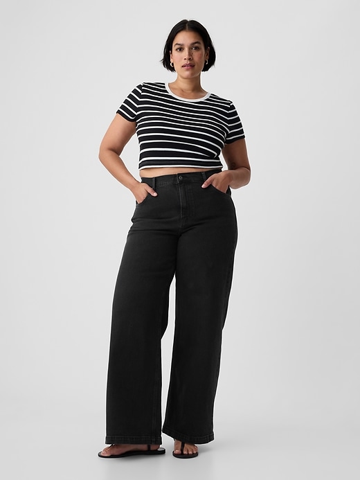 high rise stride wide-leg jeans