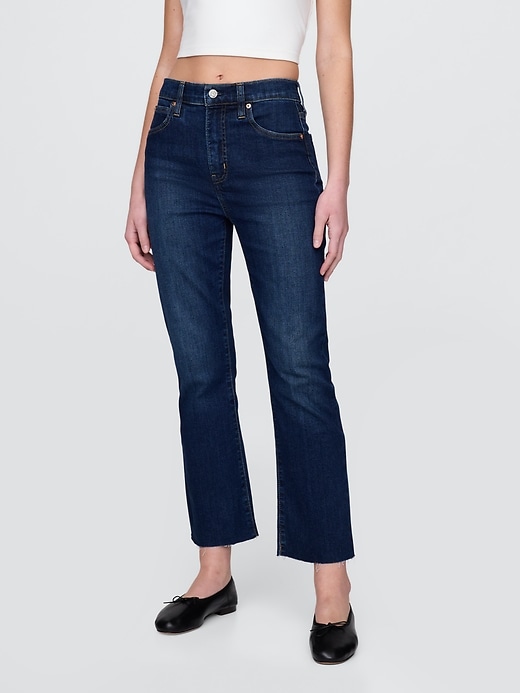 high rise kick flare jeans