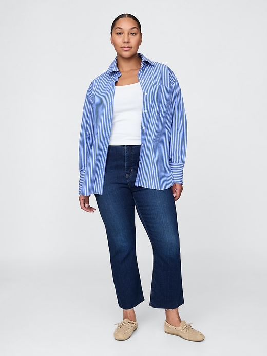 high rise kick flare jeans
