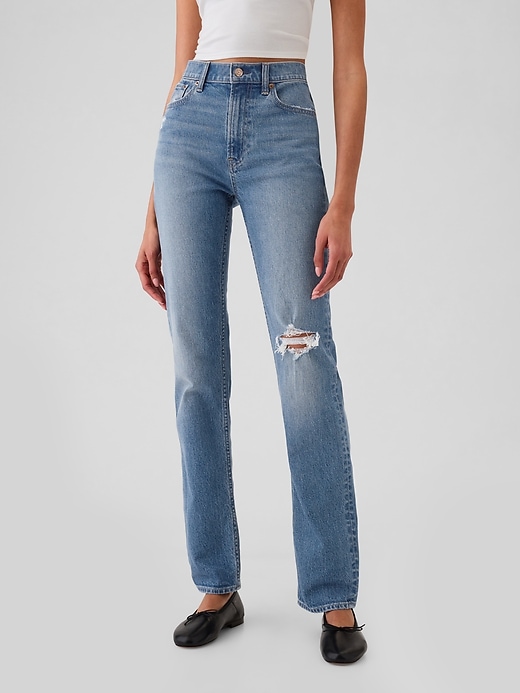 high rise 90s slim straight jeans