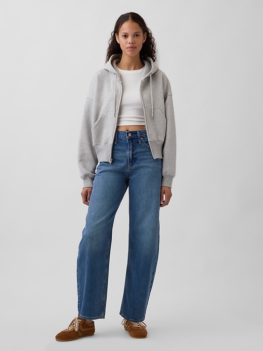 high rise barrel jeans