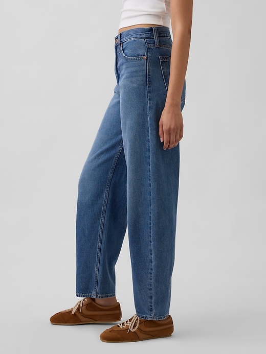 high rise barrel jeans