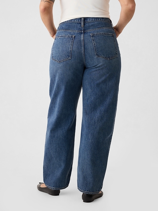 high rise barrel jeans