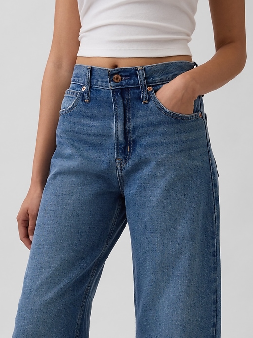 high rise barrel jeans