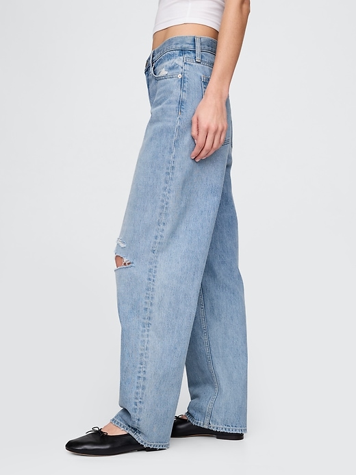 high rise barrel jeans