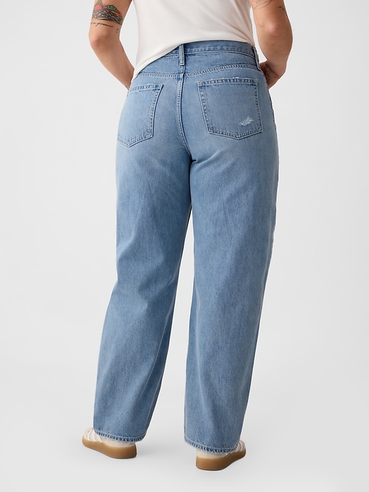 high rise barrel jeans