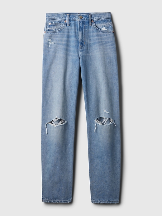 high rise barrel jeans