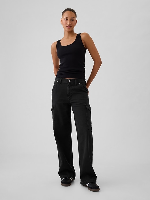 mid-rise 90s loose cargo jeans