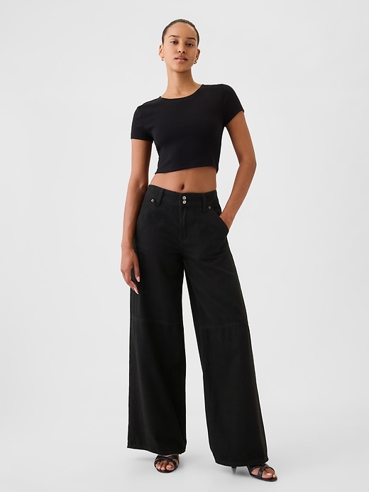 ultrasoft baggy jeans mit mittelhohem bund