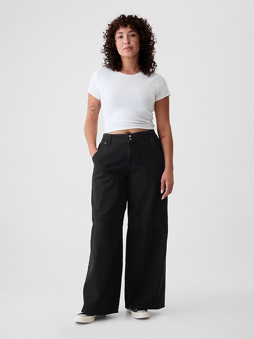 ultrasoft baggy jeans mit mittelhohem bund