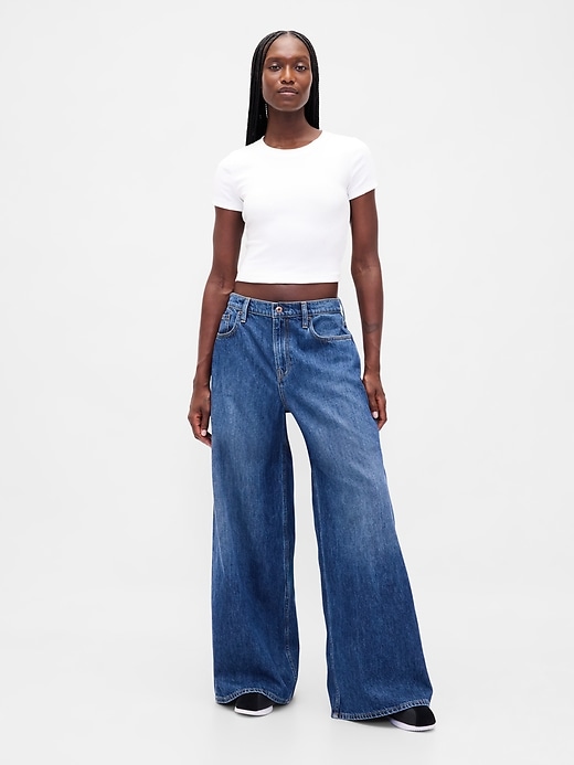 tiefsitzende extra weite jeans