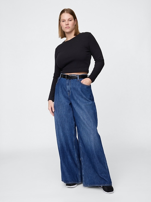 tiefsitzende extra weite jeans