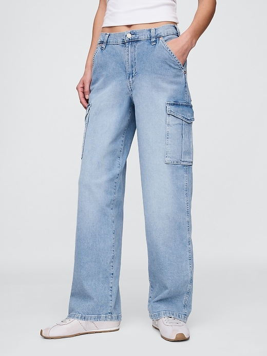 mid-rise 90s loose cargo jeans