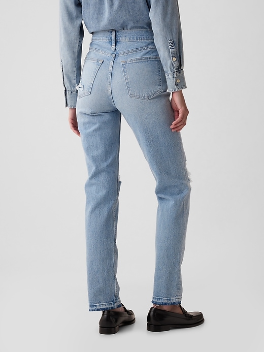 high rise cheeky straight jeans