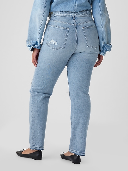 high rise cheeky straight jeans