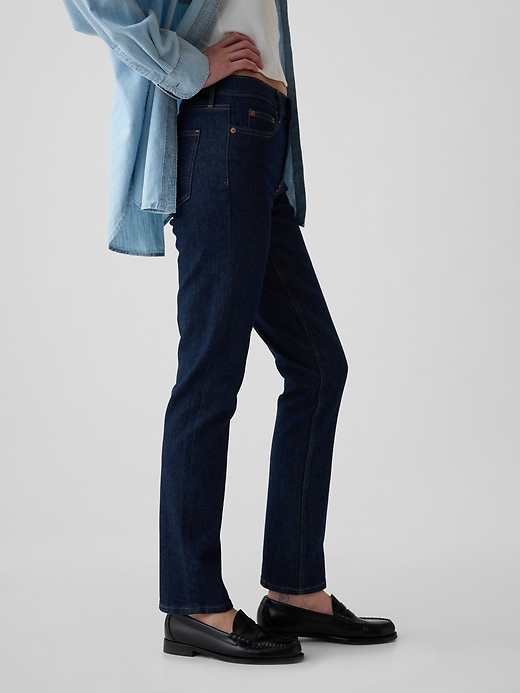 vintage slim jeans mit mittelhohem bund