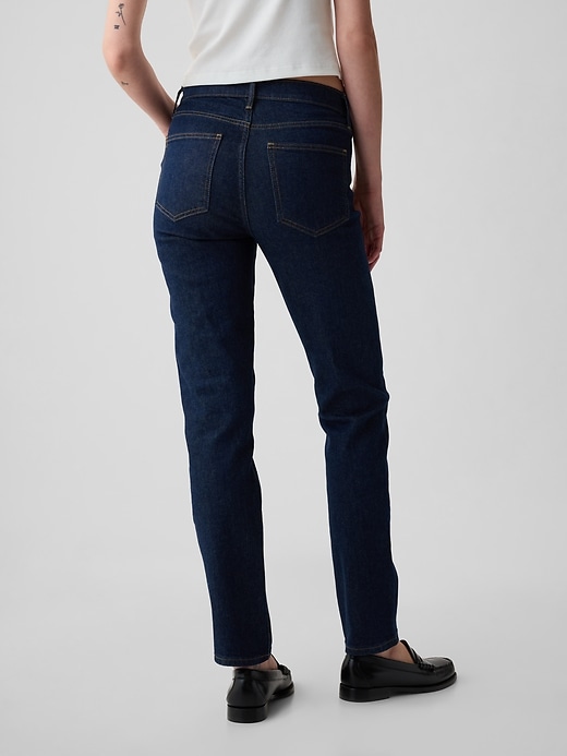vintage slim jeans mit mittelhohem bund