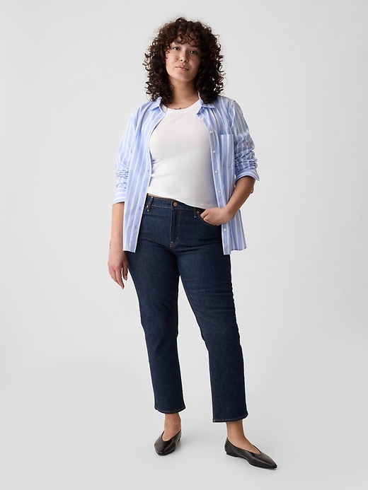 vintage slim jeans mit mittelhohem bund