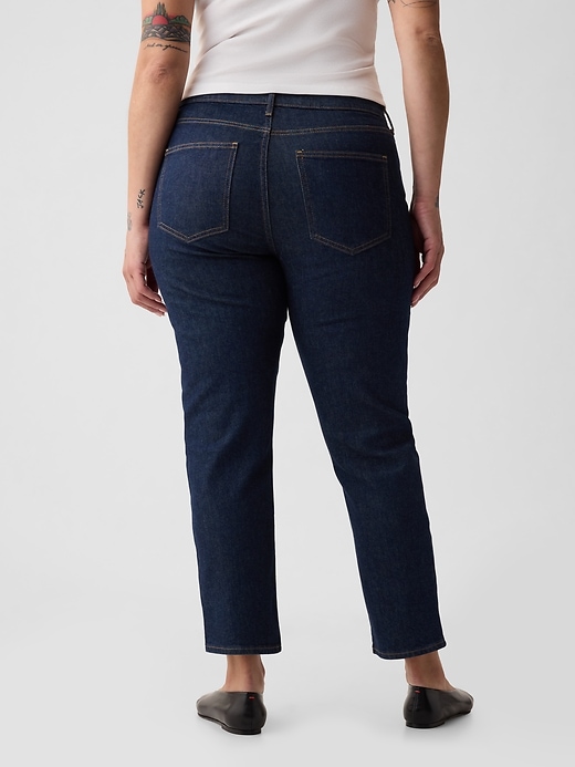 vintage slim jeans mit mittelhohem bund