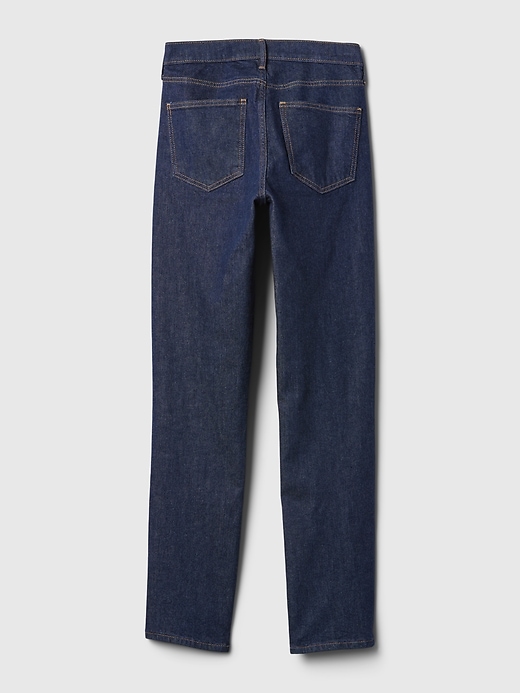 vintage slim jeans mit mittelhohem bund