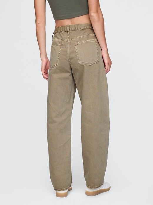 high rise barrel jeans