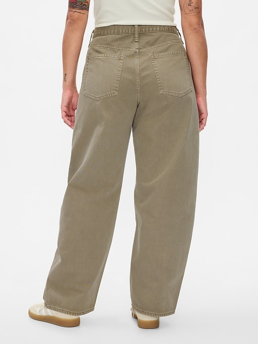 high rise barrel jeans