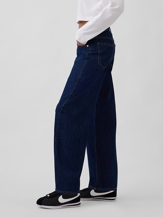 high rise barrel jeans