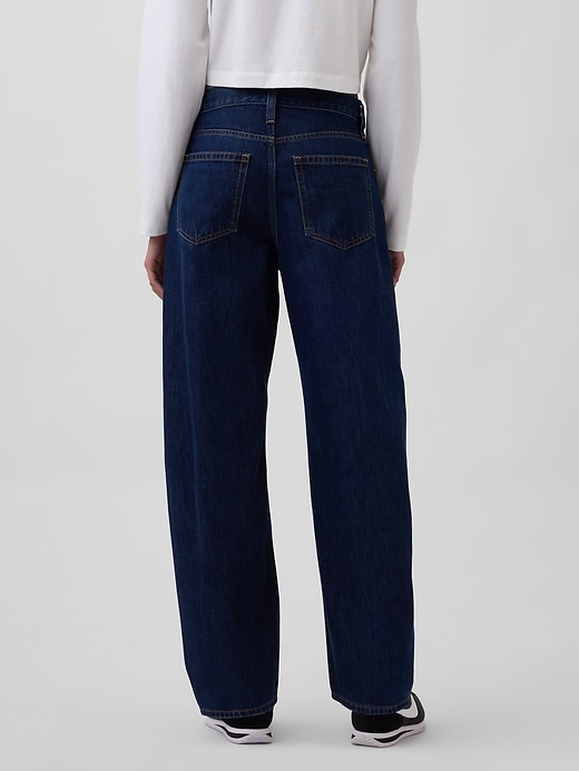 high rise barrel jeans