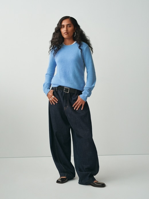 high rise barrel jeans