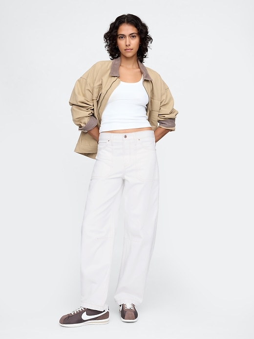 high rise barrel carpenter jeans