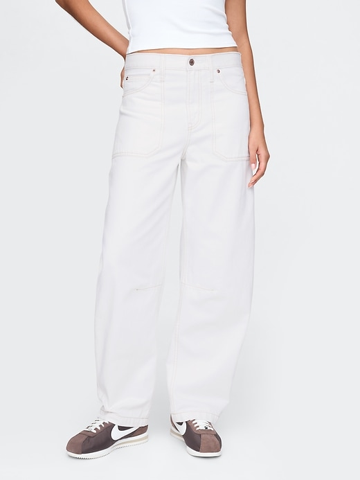 high rise barrel carpenter jeans